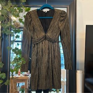 BCBGeneration Black and Gold Long Sleeve Dress